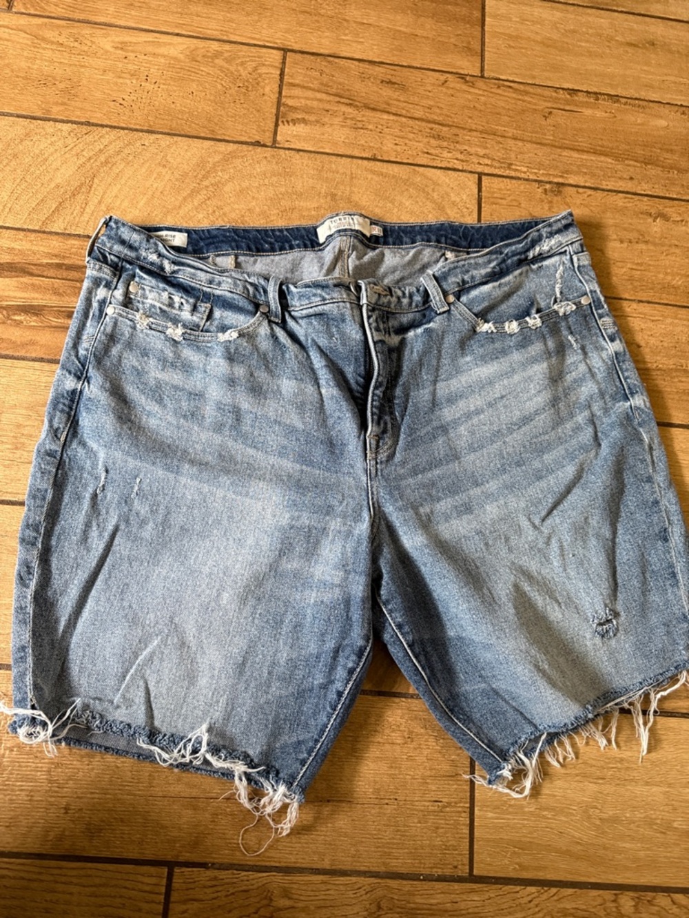 Women's Torrid Light Blue Distressed Denim Shorts